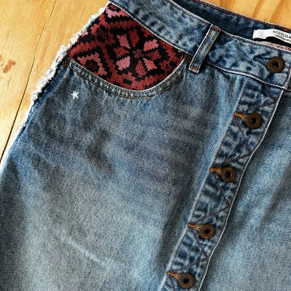 Scotch & Soda Amsterdams Blauw Denim Mini Skirt Small